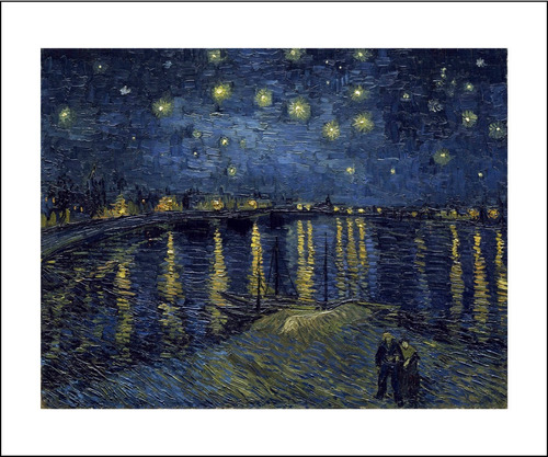 Lamina Fine Art Noche Estrellada (rodano) Van Gogh 60x50