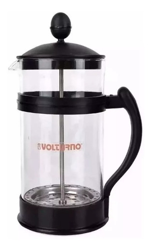 Cafetera Volturno Glasse Embolo 8 Pocillos 1l Color Negro