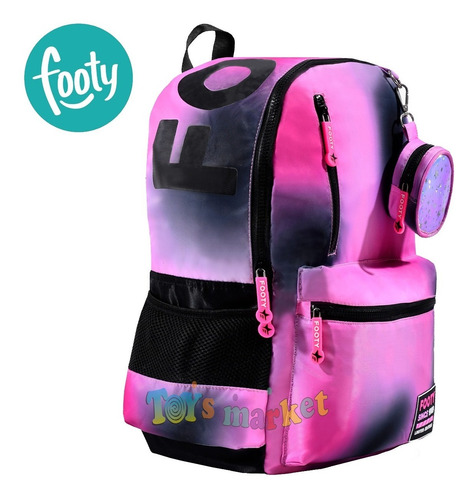 Imagen 2 de 5 de Mochila Espalda De 18 Pulgadas Escolar Estampa Footy