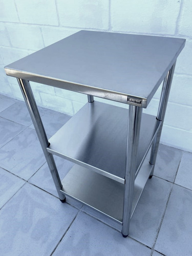 Bancada Mesa Armario De Inox Multiuso Pao 2 Niveis 50x50