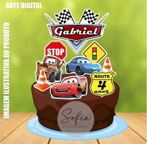 Topo De Bolo Carros Aniversário Cars Decoração