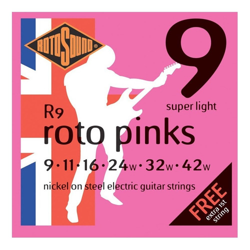 Rotosound R9 Roto Pinks Cuerdas Para Guitarra Eléctrica