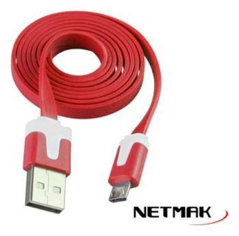 Cable Usb A Micro Usb Plano 1m Rojo