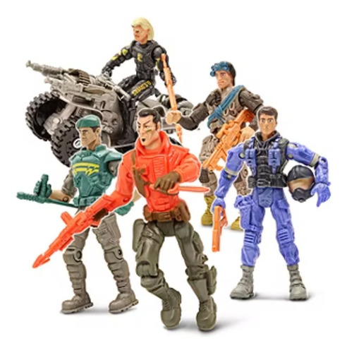 Set Muñecos Militares ,multiarticulados ,+ Lobo Robótico