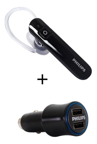 Imagen 1 de 3 de Kit Manos Libre Bt + Cargador De Auto Philips - Revogames