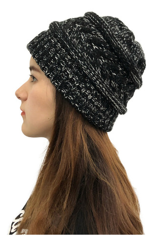 . Mujer Sombreros Invierno Gorro De Punto Elástico Cálido .