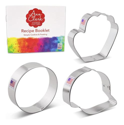 Cortadores De Galletas De Béisbol 3-pc Set Hecho En Los Ee