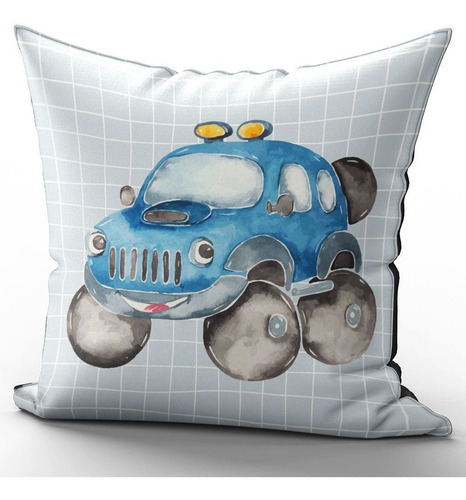 Imagem 1 de 2 de Capa De Almofada Premiun 40x40 Carrinhos Carro Infantil M 12