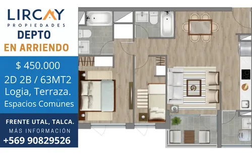 Departamento En Arriendo En Avda. Lircay, Frente Utal.