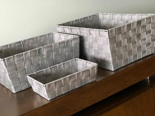 Imagen 7 de 10 de Canasto Chico Caja Organiza Ordena Duro Nylon Compactor