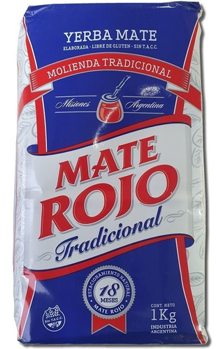Yerba Mate Rojo Tradicional X 10 U. De 1kg + Regalo Sorpresa