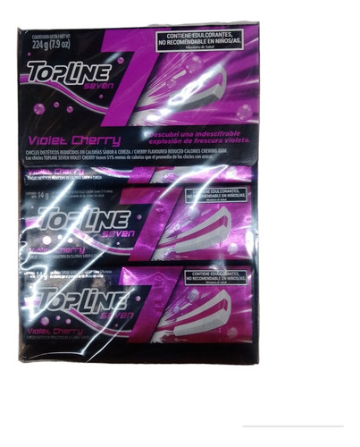 Chicle Topline Seven Violet Cherry Display 