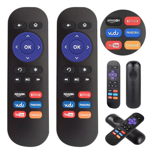 Pack 2x Control Roku Streaming Express 1 2 3 4 (no Stick)