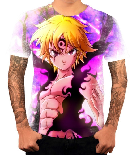 D1 Camiseta Camisa Anime Desenho 7 Pecados Capitai...
