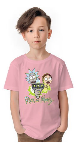 Polera Niños Rick And Morty Gun Series 100% Algodón Wiwi