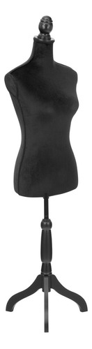 Maniqui Torso Femenino Costura Modelo Sastre Base Ajustable Color Negro