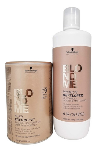 Pack Decolorante Blondme 450g Y Agua Blondme 1 Litro