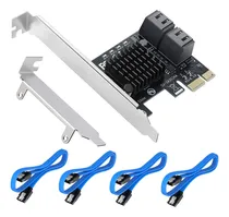Comprar Tarjeta Pcie Sata 3.0 De 4 Puertos + 4 Cable Sata + Bracket