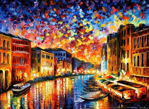 Pintura Al Óleo Leonid Afremov  Venice Grand Canal 