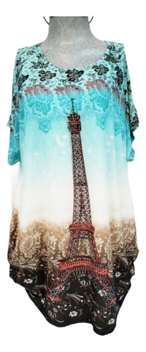 Bluson Salida De Playa Mujer Azul Eiffel. La Segunda Bazar