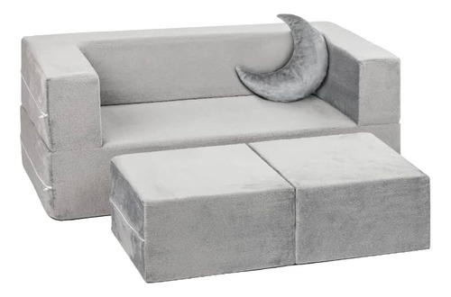 Sofa Modular Infantil Convertible Gris Marca Milliard 