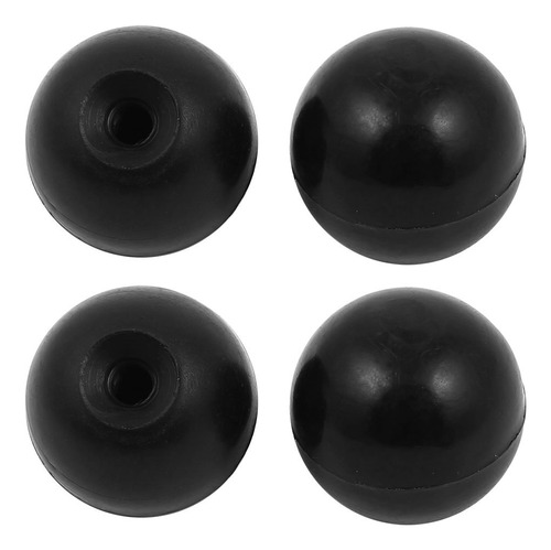 Qtqgoitem 4 Pieza Plastico Negro Mango Redondo Perilla Bola