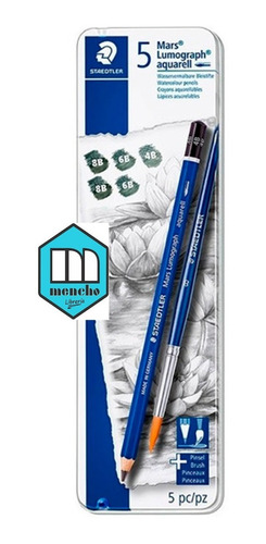 Lapices Staedtler Lumograph Aquarell X 5 En Estuche De Lata