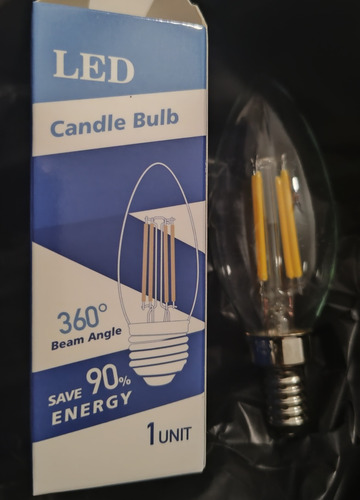 Lâmpada Led Vela Balão C35 Filamento Bocal E12 Dimerizavel Branco-quente | 2700k