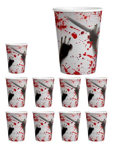 6 X 10 Vasos De Papel Desechables Para Fiestas De Halloween,