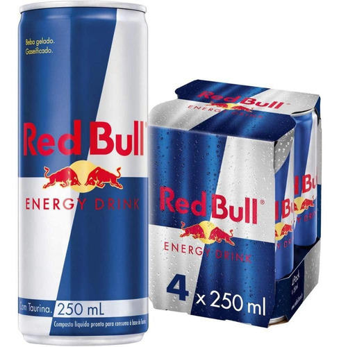 Energético Red Bull Lata 250ml Com 4 Unidades 