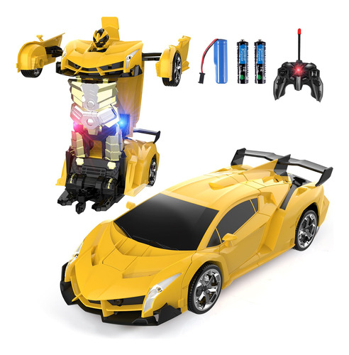 Coche Rc Transformador Para Niños, Deformación A Robot Con L