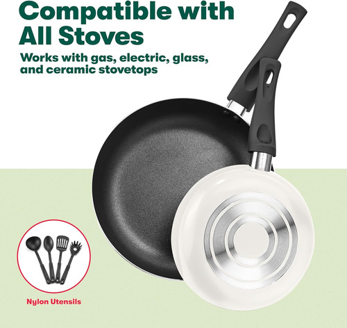 Juego De Utensilios De Cocina, Ollas Y Sartenes Con Utensili