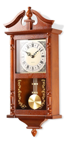 Reloj De Pared Vintage De 25 Pulgadas Con Péndulo Y Campanil