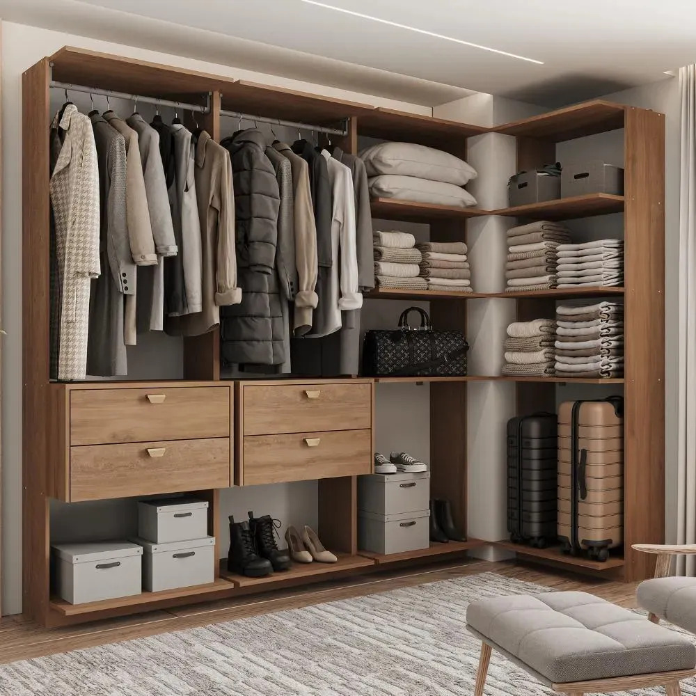 Closet Modulado Canto 4 Gavetas Alasca Freijó Carraro Freijó