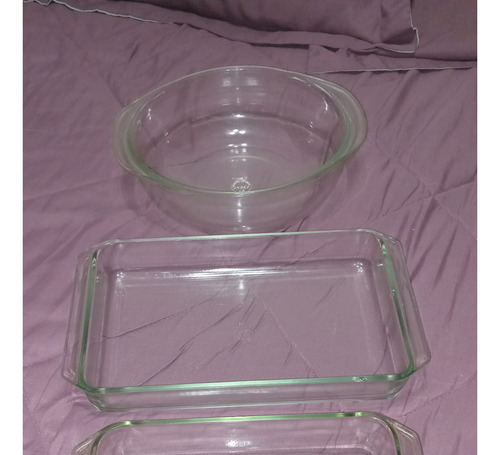 Tres Fuentes Pyrex Horno Industria Argentina Década Del 60