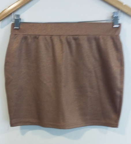 Pollera Mini Fishbone Dorada Talle Xs Loc