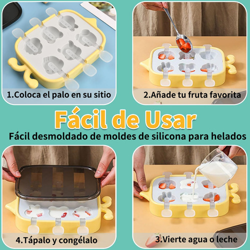 Mini Moldes Para Paletas De Hielo, 6 Moldes De Helado En