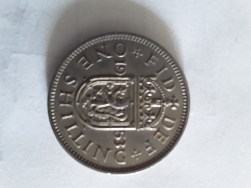 Moneda De Plata De 1 Shilling 1953 Inglaterra Elizabeth Ii