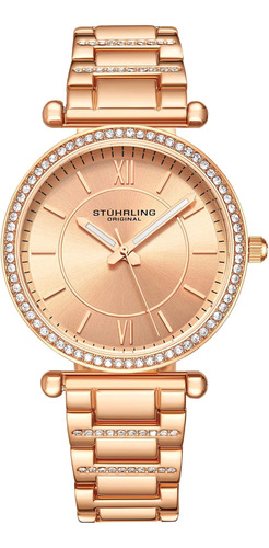 Stuhrling Reloj De Cuarzo Para Mujer Con Bisel Con Tachuelas