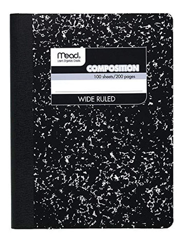 Mead - Cuaderno De Composición, Papel Rayado Ancho, 100 Hoja