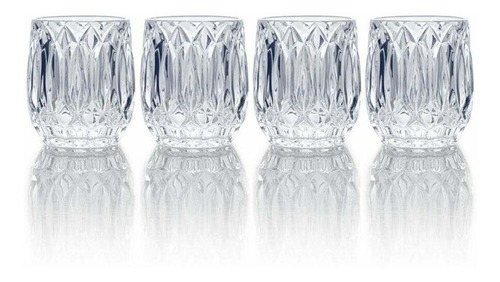 Juego De 4 Vasos De Cristal Saxon De 10.0 fl Onzas.