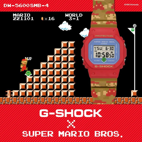 Imagen 2 de 10 de Reloj Casio G-shock Youth Especial Mario Bros Dw-5600smb-4cr