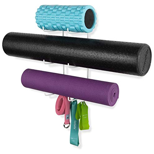 Guru Wall Mount Yoga Mat Rodillo De Espuma Y Toallero C...