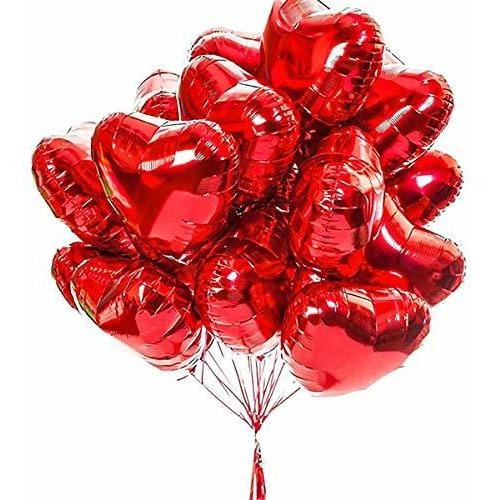 30 Globos De Papel De Aluminio Con Forma De Corazón De 18 Pu