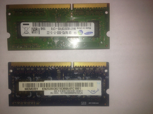 Memoria Sodimm Ddr3 3 Gb. Samsung 1066 Mhz Y Nanya (1y2gb)
