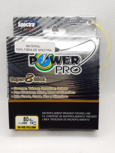 Linha Multifilamento Power Pro 80lb 300y 275m 0.43mm Amarelo