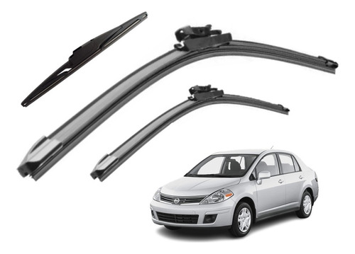 Kit 3 Limpiaparabrisas Para Nissan Tiida Hb 2007 2008 2009 