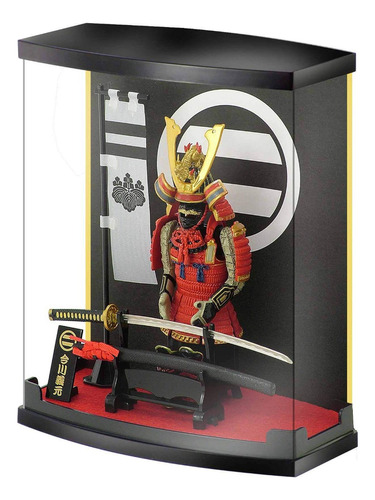 Estatua En Vitrina Con Armadura Samurai Roja Y Espada Katana
