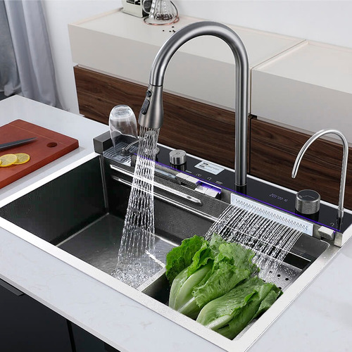 Bacha De Cocina Inteligente Extensible Cascada Lavacopa