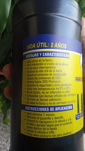 Imagen 6 de 10 de Líquido Sellante Tubeless / Antipinchazos Plustyre * 1000 Ml